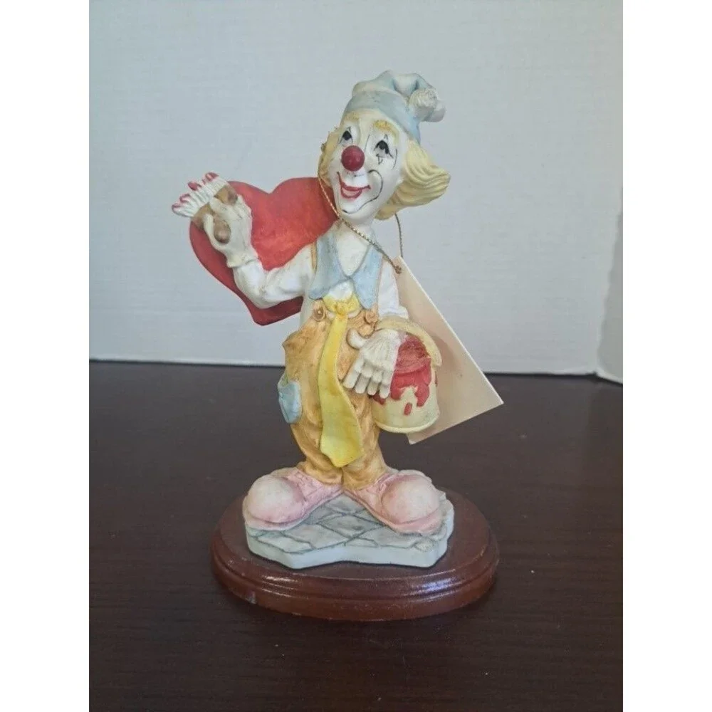 1998 Davar Of New York Clownin Around Figurine On Wooden Pedestal